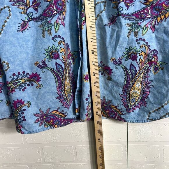 Talbots Womens Button Down Shirt Size L Paisley Print - Picture 8 of 15